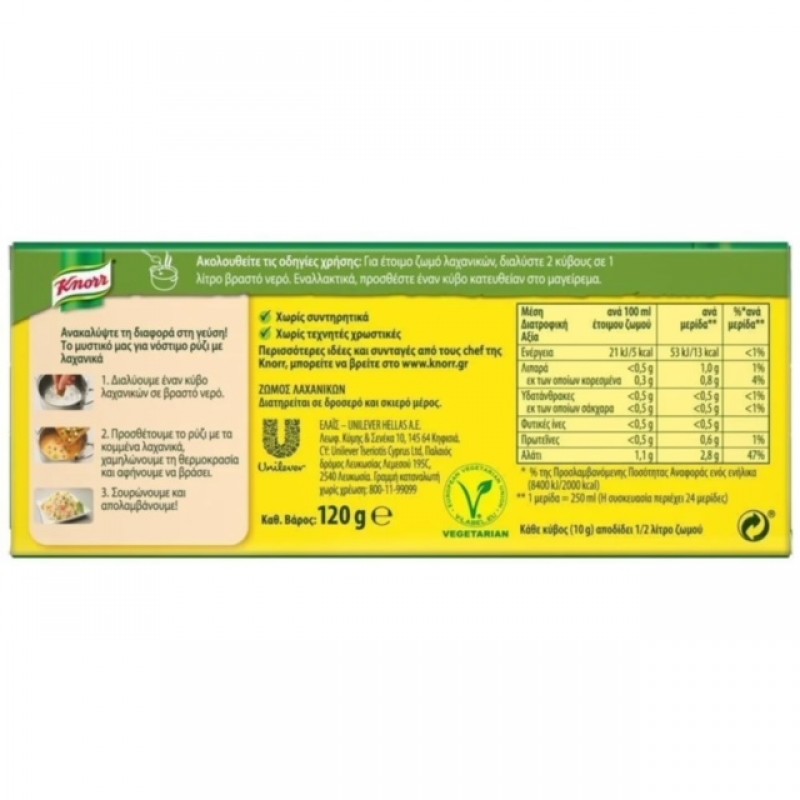 KNORR ΖΩΜΟΣ 12 ΚΥΒΟΙ ΛΑΧΑΝΙΚΩΝ