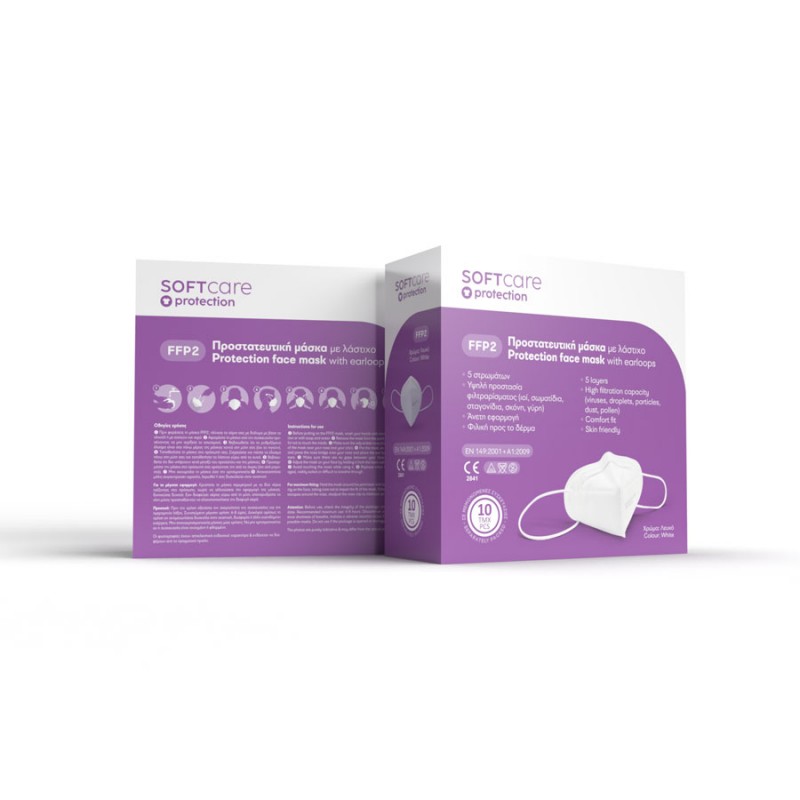 SOFT CARE FFP2 ΜΑΣΚΑ ΠΡΟΣΤΑΤΕΥΤΙΚΗ ΛΕΥΚΗ
