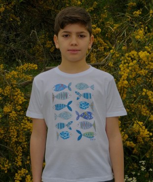 3156 Α - REGENT KIDS ΜΠΛΟΥΖΑ 100%ΒΑΜΒ. ΛΕΥΚΗ FISH