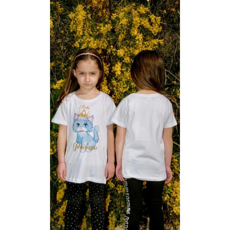 3053 Α - CHERRY KIDS ΜΠΛΟΥΖΑ 100% ΒΑΜΒ. ΛΕΥΚΗ ΓΑΤΑ