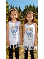 2420 Β - GIRLY KIDS ΜΠΛΟΥΖΑΚΙ ΑΜΑΝΙΚΟ  ΛΕΥΚΟ ΓΑΤΑ ΚΡΟΣΙ