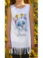 2420 Β - GIRLY KIDS ΜΠΛΟΥΖΑΚΙ ΑΜΑΝΙΚΟ  ΛΕΥΚΟ ΓΑΤΑ ΚΡΟΣΙ