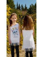 2420 Β - GIRLY KIDS ΜΠΛΟΥΖΑΚΙ ΑΜΑΝΙΚΟ  ΛΕΥΚΟ ΓΑΤΑ ΚΡΟΣΙ