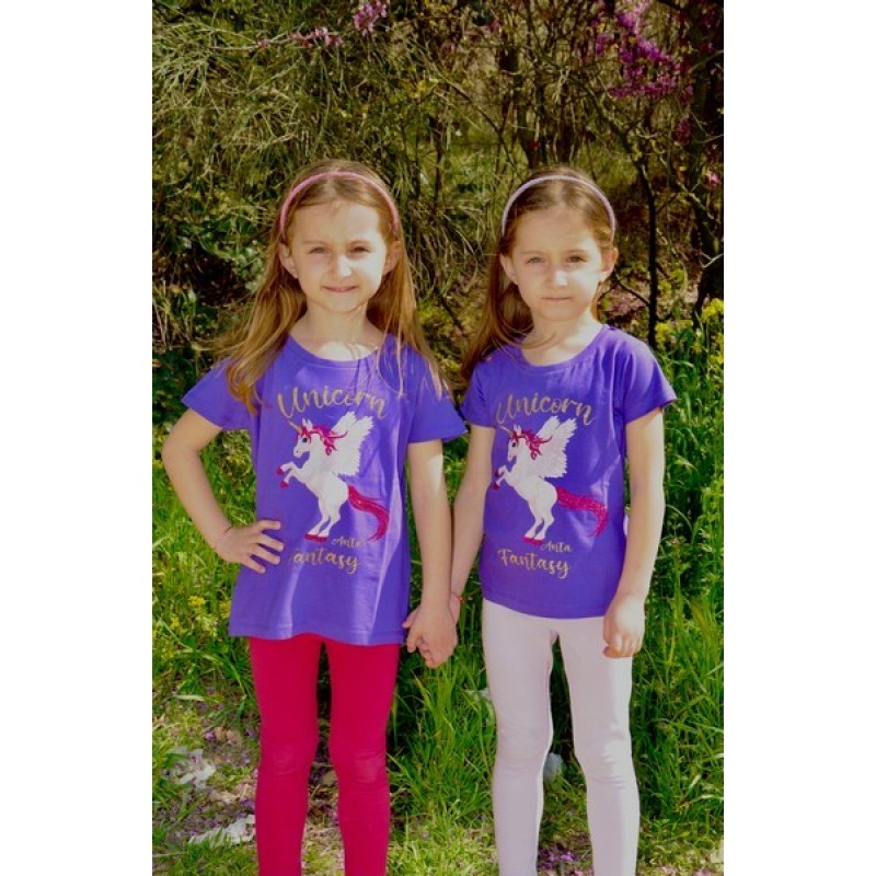 3392 Α - CHERRY KIDS ΜΠΛΟΥΖΑ 100% ΒΑΜΒ. ΧΡΩΜΑ UNICORN FANTASY