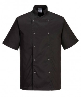 C733-ΣΑΚΑΚΙ ΛΕΥΚΟ ΚΟΝΤΟ ΜΑΝΙΚΙ ΕΞΩΤ.ΤΡΟΥΚ-CUMBRIA CHEFS JACKET