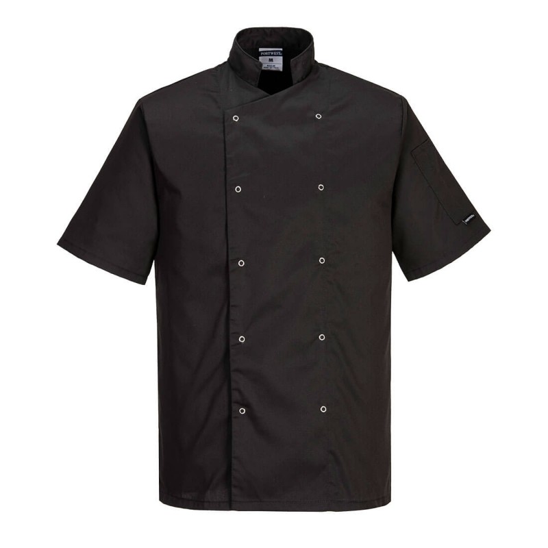 C733-ΣΑΚΑΚΙ ΛΕΥΚΟ ΚΟΝΤΟ ΜΑΝΙΚΙ ΕΞΩΤ.ΤΡΟΥΚ-CUMBRIA CHEFS JACKET