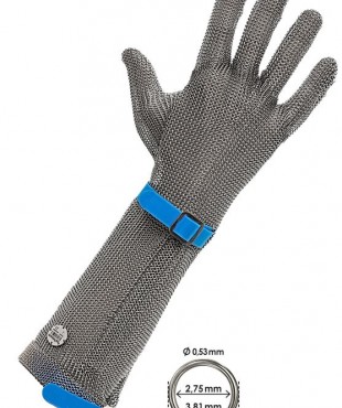 81309  ΣΥΡΜΑΤΙΝΟ ΓΑΝΤΙ ΒΡΑΧΙΩΝΑ ΜΠΛΕ 20CM - STAB PROTECTION GLOVE BLUE L 20CM CUFF