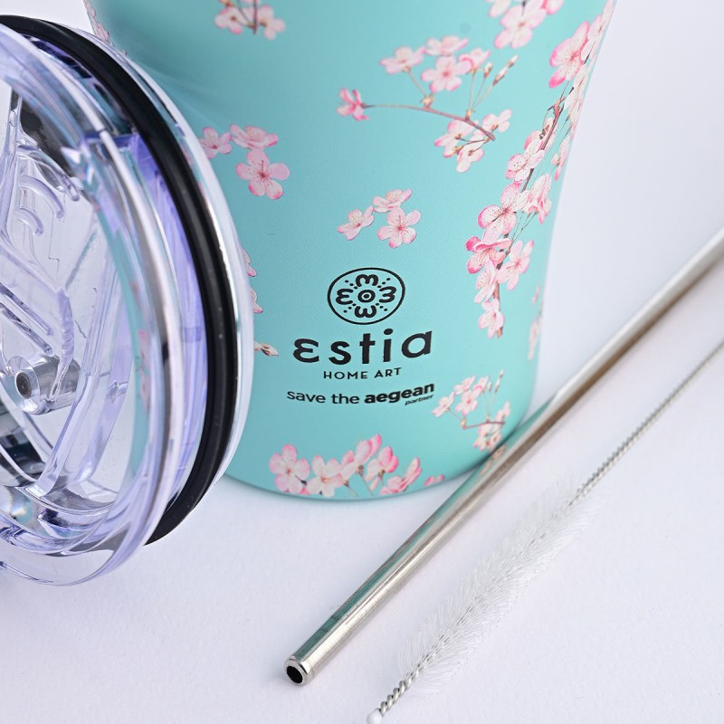 ΘΕΡΜΟΣ COFFEE MUG SAVE THE AEGEAN 350ml BLOSSOM GREEN