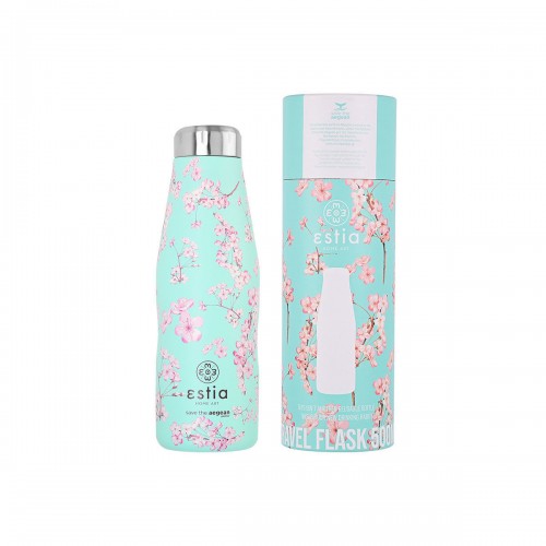 ΘΕΡΜΟΣ TRAVEL FLASK SAVE THE AEGEAN 500ml BLOSSOM GREEN