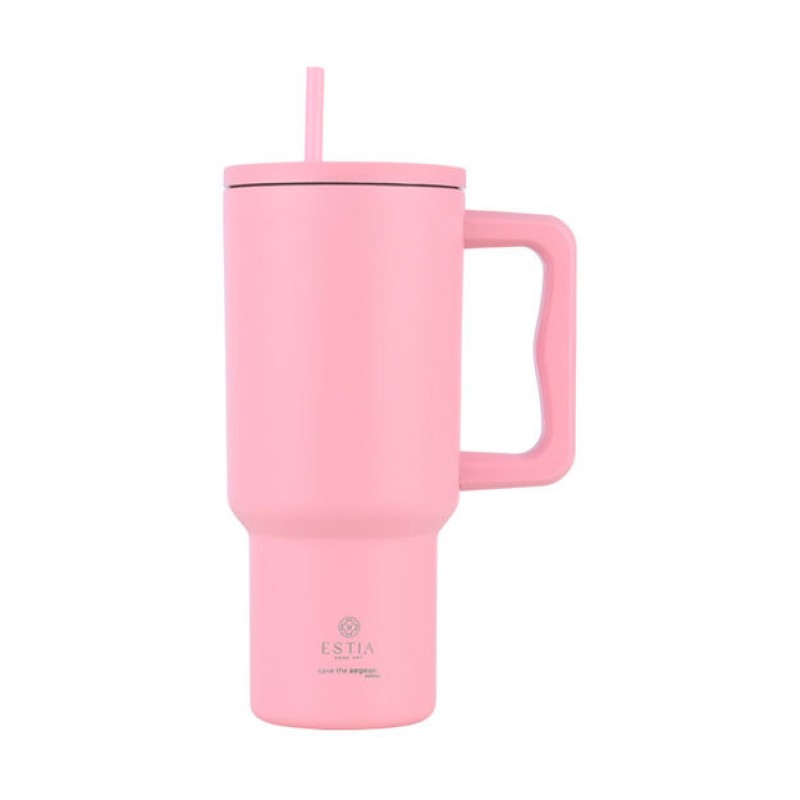 ΘΕΡΜΟΣ STRAW TUMBLER XL SAVE THE AEGEAN 900ml BLOSSOM ROSE