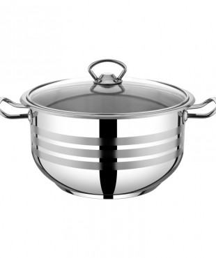 ΚΑΤΣΑΡΟΛΑ ΑΝΟΞΕΙΔΩΤΗ ΜΕ ΓΥΑΛΙΝΟ ΚΑΠΑΚΙ 26Χ16 8L