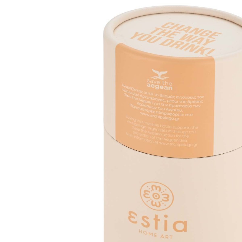 ΘΕΡΜΟΣ TRAVEL FLASK SAVE THE AEGEAN 500ml LILY WHITE