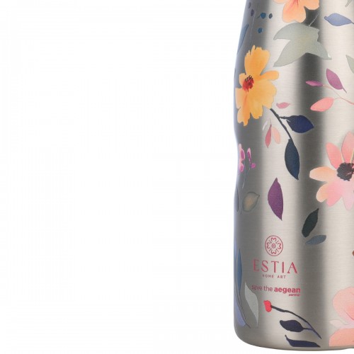 ΘΕΡΜΟΣ TRAVEL FLASK SAVE THE AEGEAN 500ml SILVER BOTANIC