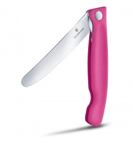 Μαχαίρι κουζίνας 11 εκατ. στρογγυλό οδοντωτό ροζ λαβή αναδιπλούμενο Swiss Classic