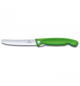 Μαχαίρι κουζίνας 11 εκατ. στρογγυλό οδοντωτό πράσινη λαβή αναδιπλούμενο Swiss Classic