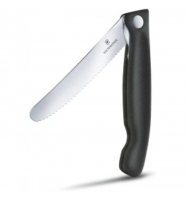 Μαχαίρι κουζίνας 11 εκατ. στρογγυλό οδοντωτό μαύρη λαβή αναδιπλούμενο Swiss Classic