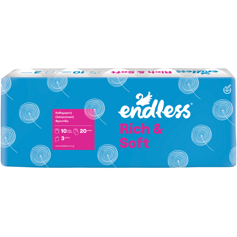 ΡΟΛΟ ΥΓΕΙΑΣ RICH AND SOFT ENDLESS 3PLY 9ΠΑΚ.Χ10ΤΕΜ (120GR)